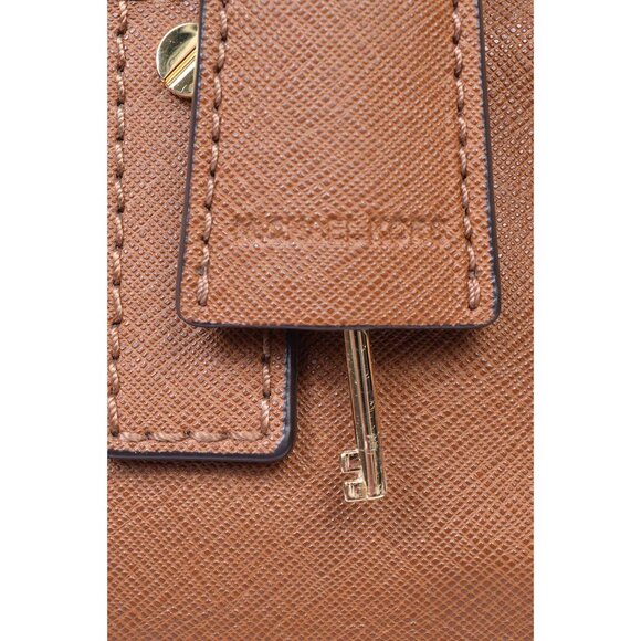 Michael Kors Brown Cross grain Leather Hamilton Satchel Handbag - Picture 10 of 16